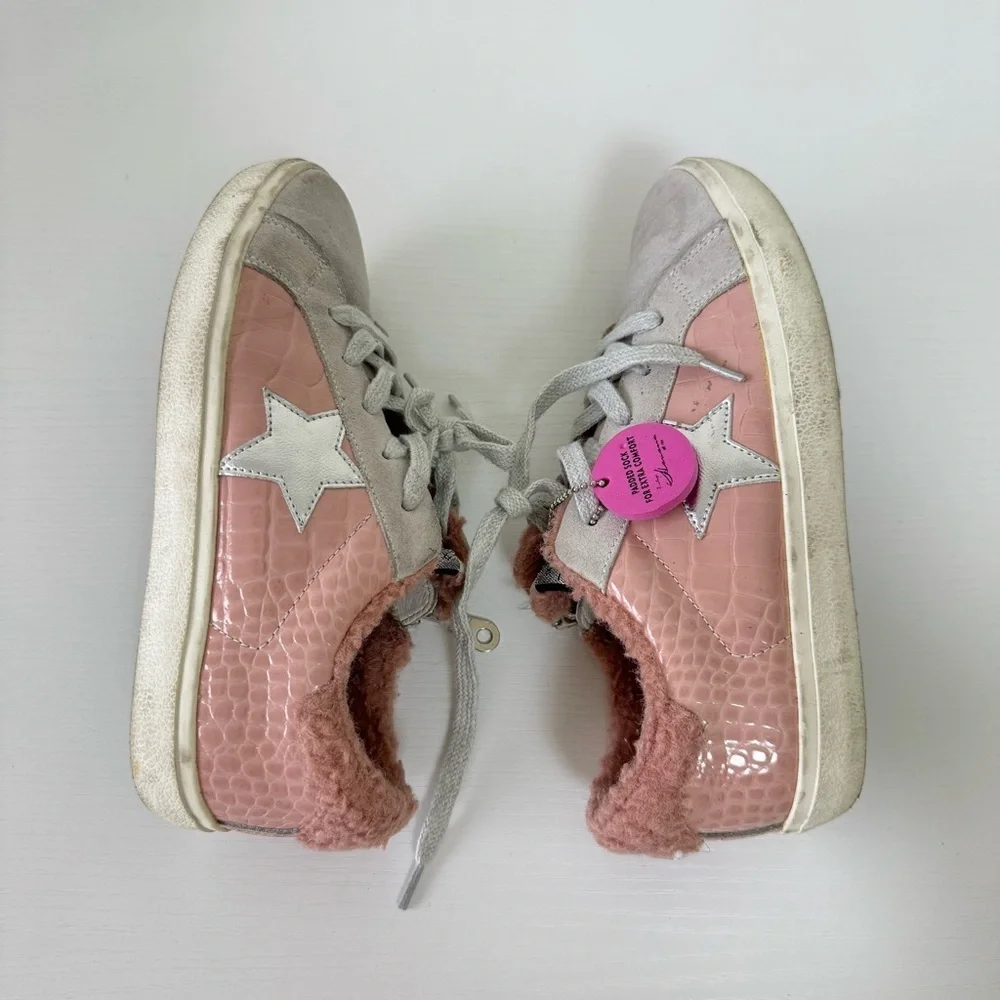 VH Original Design Vintage Property Pink and Gray Kids Sneakers, Size 5